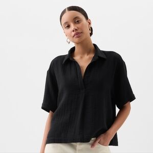 Gap Relaxed Gauze Popover Top